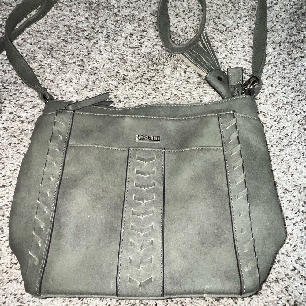 Rosetti Gray Crossbody Bag with Braided Detailing